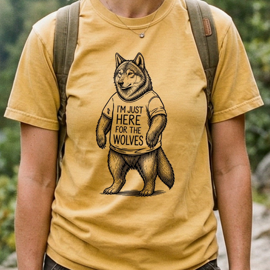 I'm Just Here for the Wolves Cotton T-Shirt