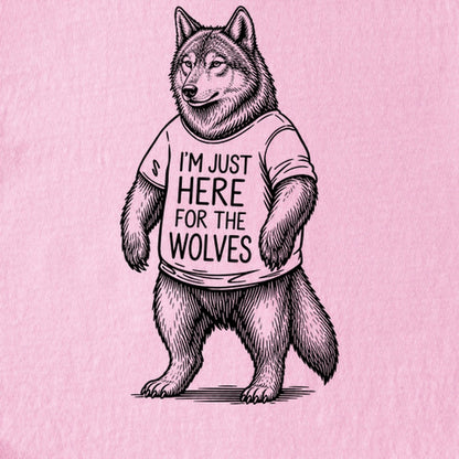 I'm Just Here for the Wolves Kids Cotton T-Shirt