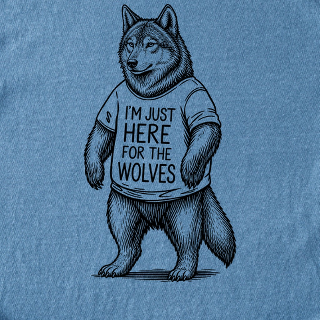 I'm Just Here for the Wolves Kids Cotton T-Shirt
