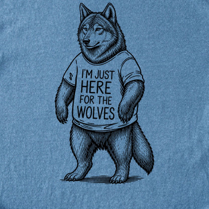 I'm Just Here for the Wolves Kids Cotton T-Shirt