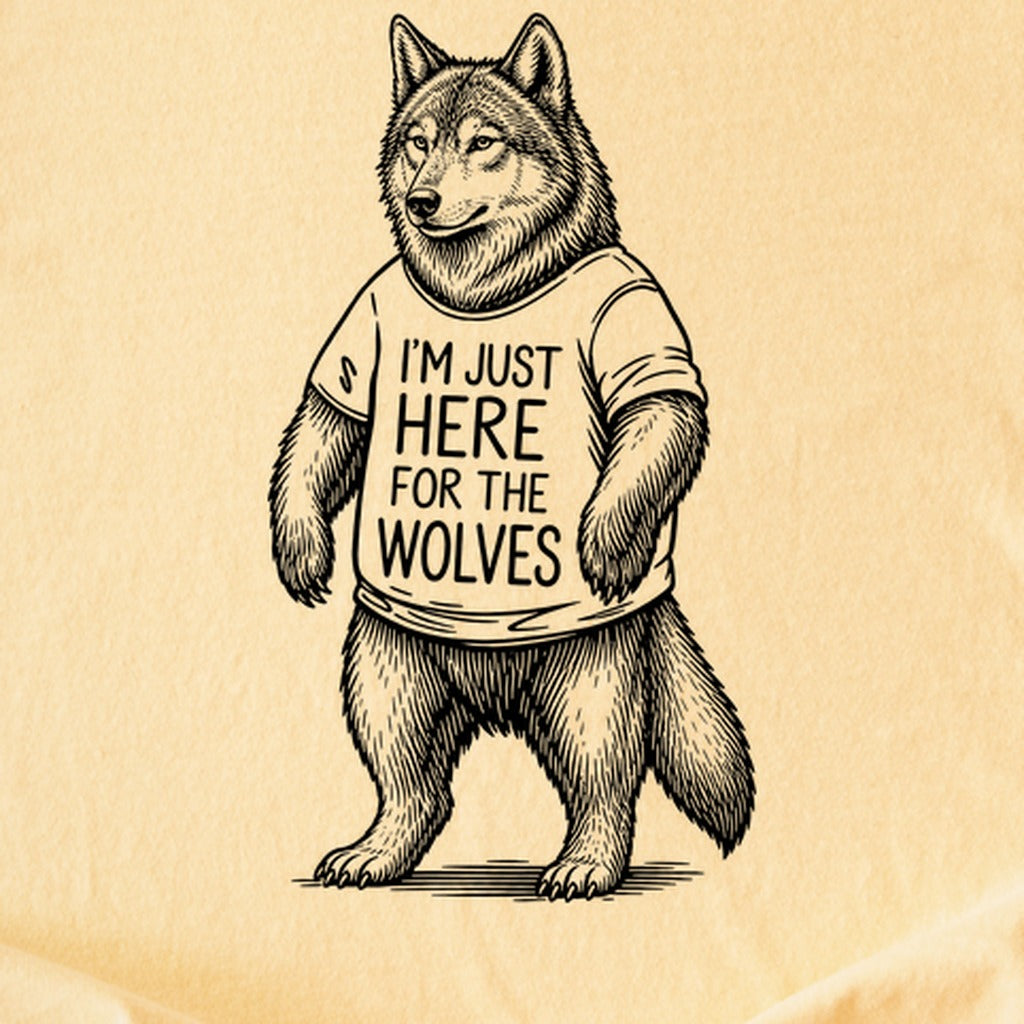 I'm Just Here for the Wolves Kids Cotton T-Shirt