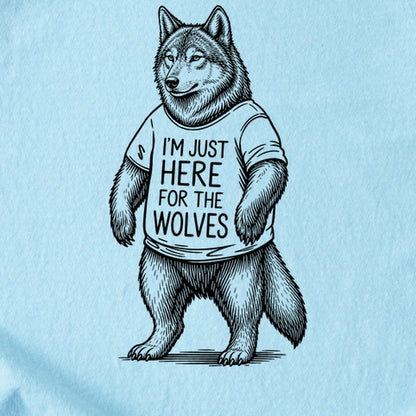 I'm Just Here for the Wolves Kids Cotton T-Shirt