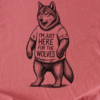 I'm Just Here for the Wolves Kids Cotton T-Shirt