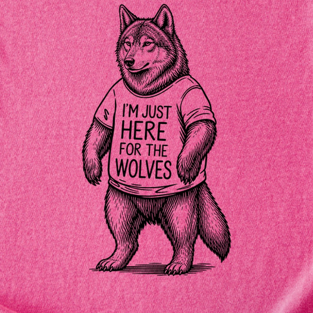 I'm Just Here for the Wolves Kids Cotton T-Shirt