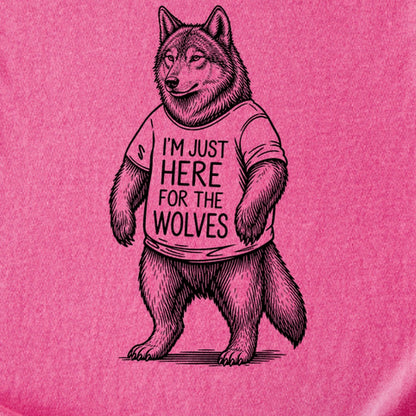 I'm Just Here for the Wolves Kids Cotton T-Shirt