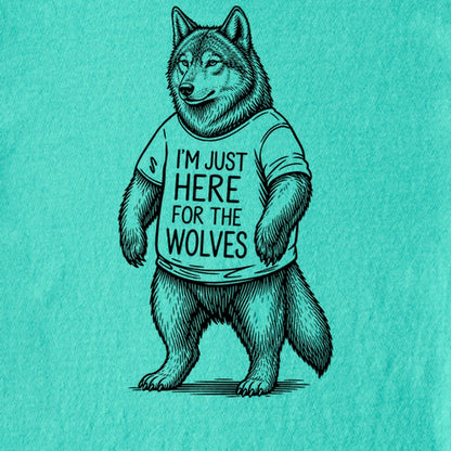 I'm Just Here for the Wolves Kids Cotton T-Shirt
