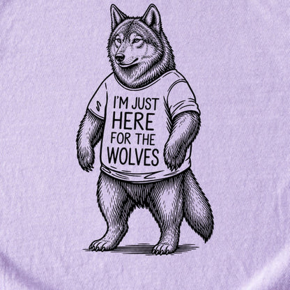 I'm Just Here for the Wolves Kids Cotton T-Shirt