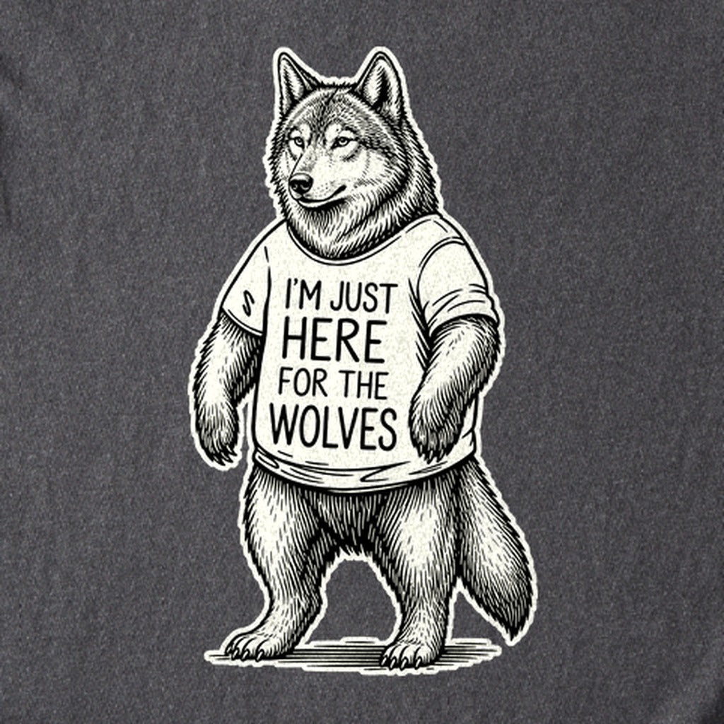 I'm Just Here for the Wolves Kids Cotton T-Shirt