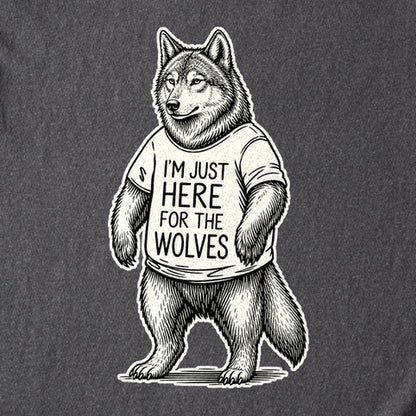 I'm Just Here for the Wolves Kids Cotton T-Shirt