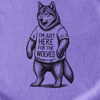 I'm Just Here for the Wolves Kids Cotton T-Shirt