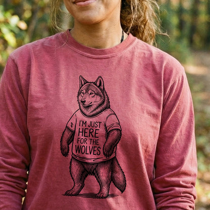 I'm Just Here for the Wolves Premium Long Sleeve