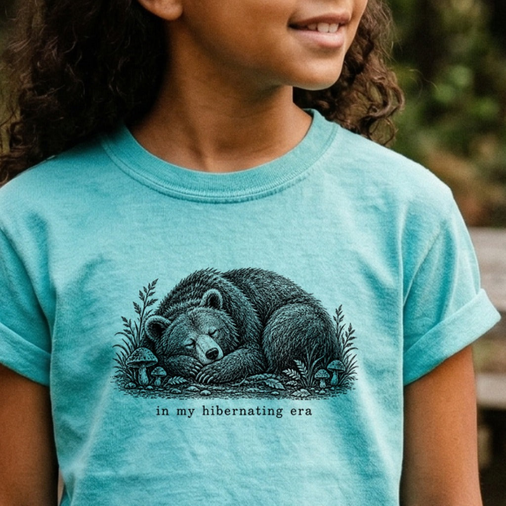 In My Hibernating Era Bear Kids Cotton T-Shirt