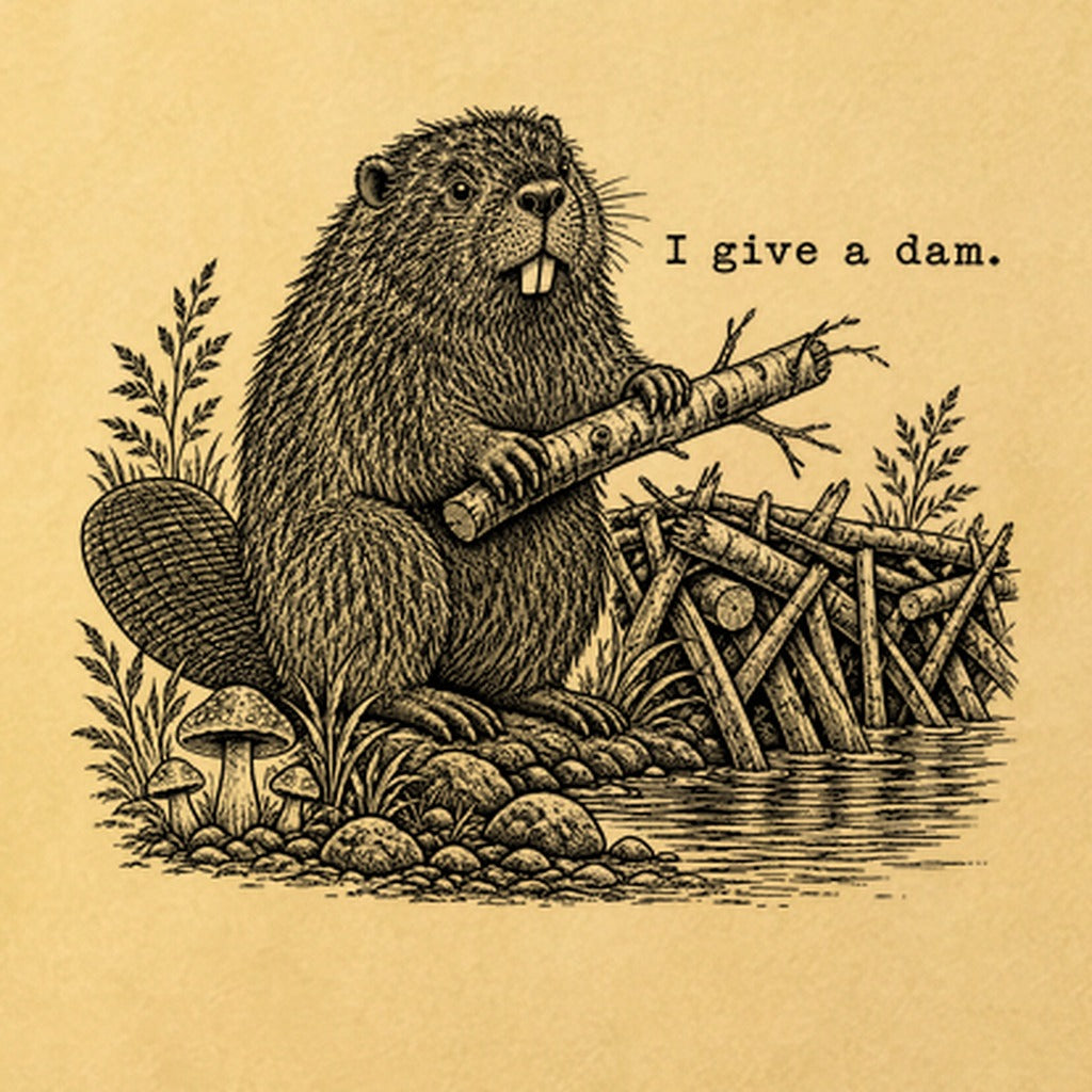 Beaver I Give a Dam Cotton T-Shirt