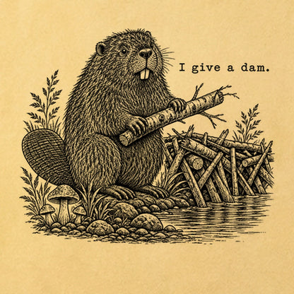 Beaver I Give a Dam Cotton T-Shirt