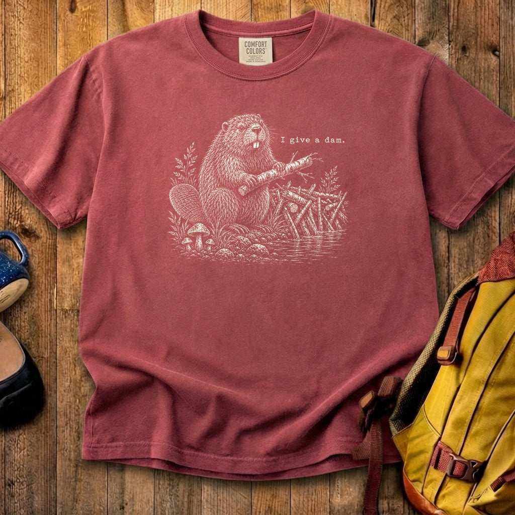 Beaver I Give a Dam Cotton T-Shirt