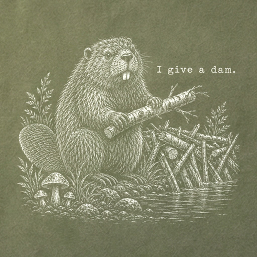 Beaver I Give a Dam Cotton T-Shirt