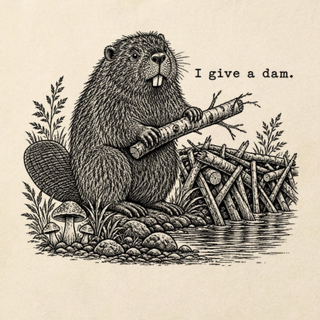 Beaver I Give a Dam Cotton T-Shirt