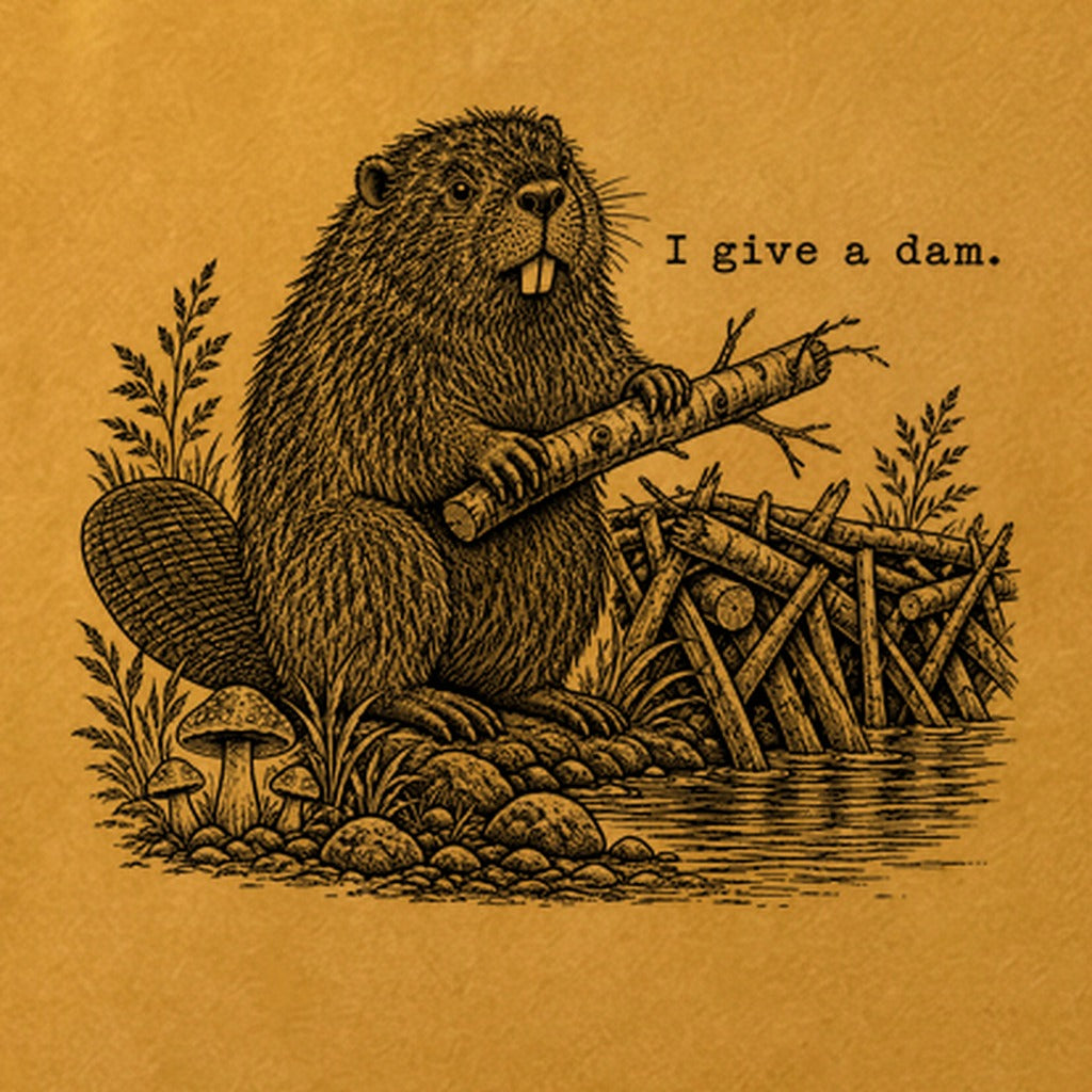 Beaver I Give a Dam Cotton T-Shirt