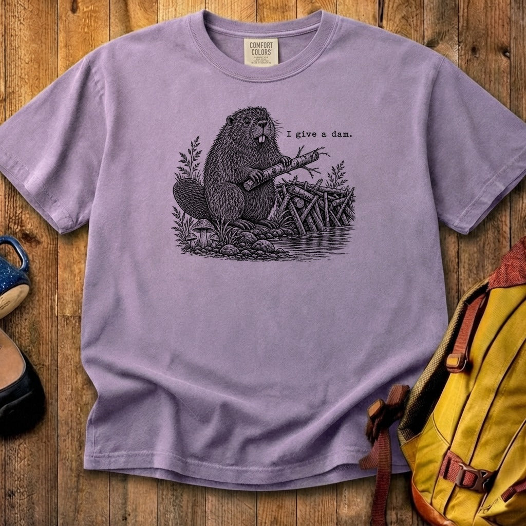 Beaver I Give a Dam Cotton T-Shirt