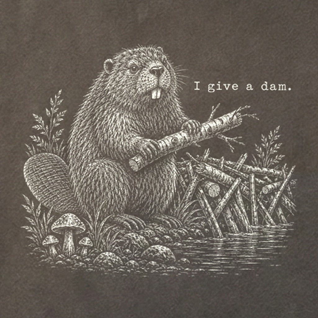 Beaver I Give a Dam Cotton T-Shirt