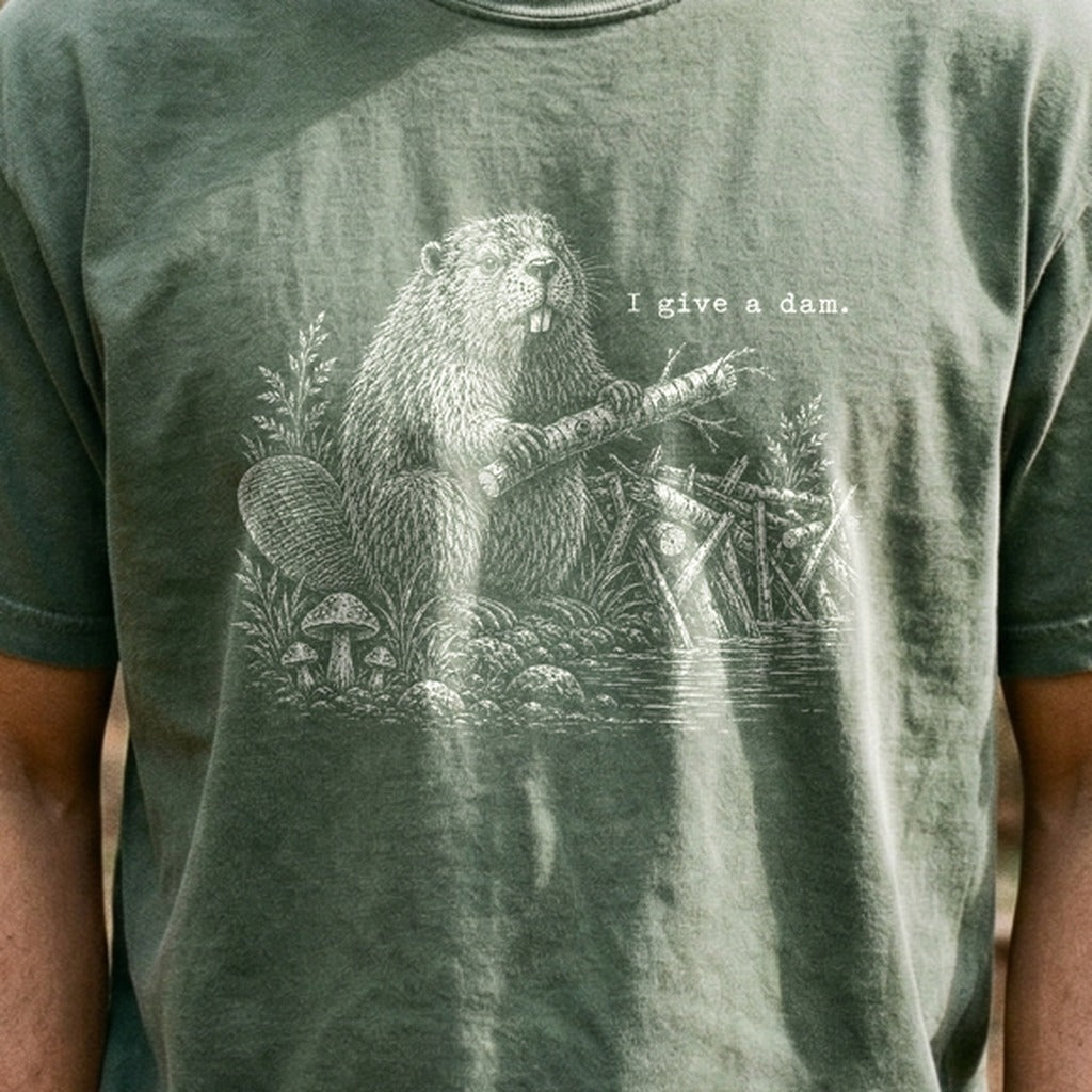 Beaver I Give a Dam Cotton T-Shirt