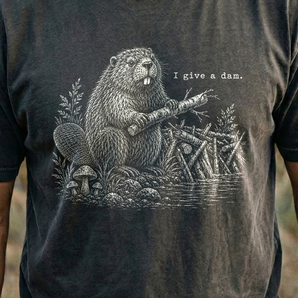 Beaver I Give a Dam Cotton T-Shirt