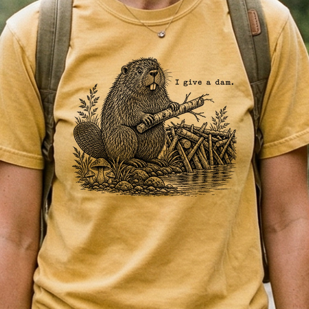 Beaver I Give a Dam Cotton T-Shirt