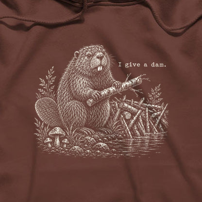 Beaver I Give a Dam Hoodie
