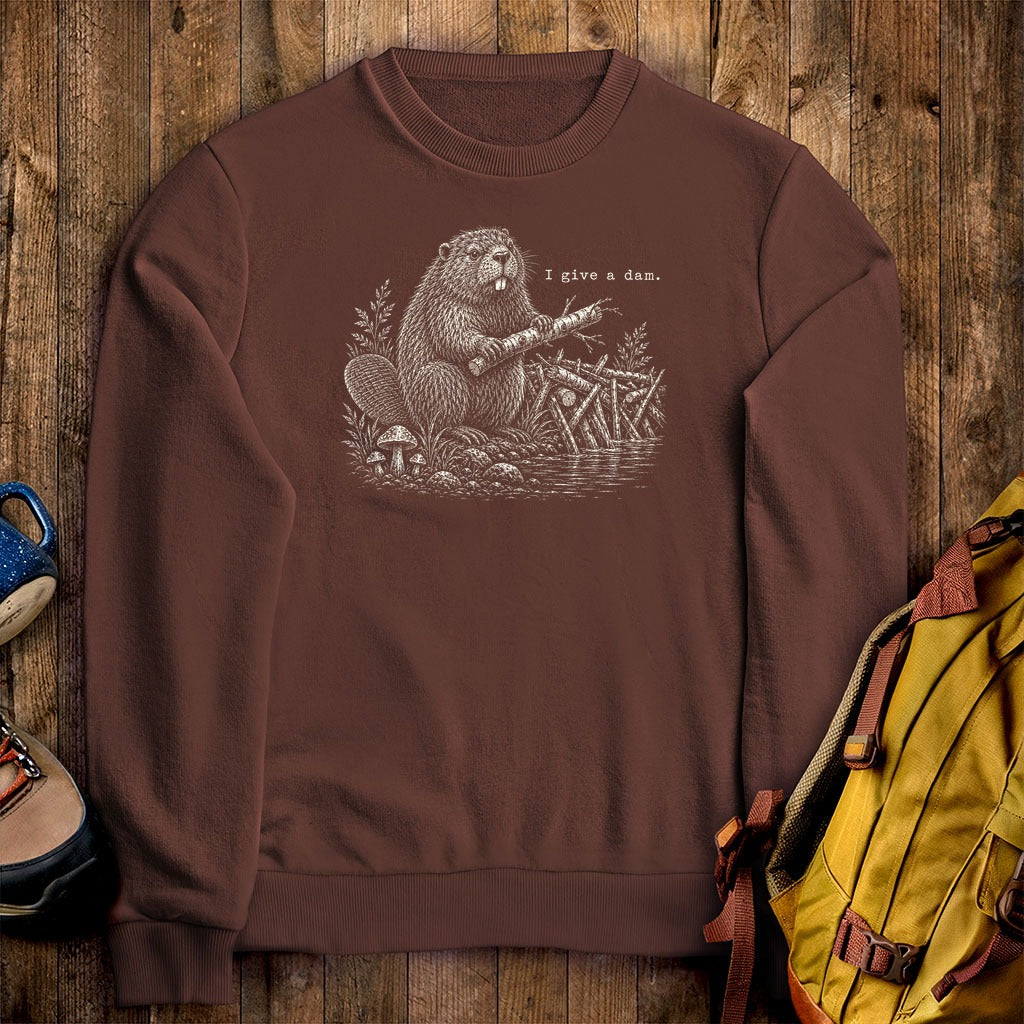 Beaver I Give a Dam Crewneck Sweatshirt