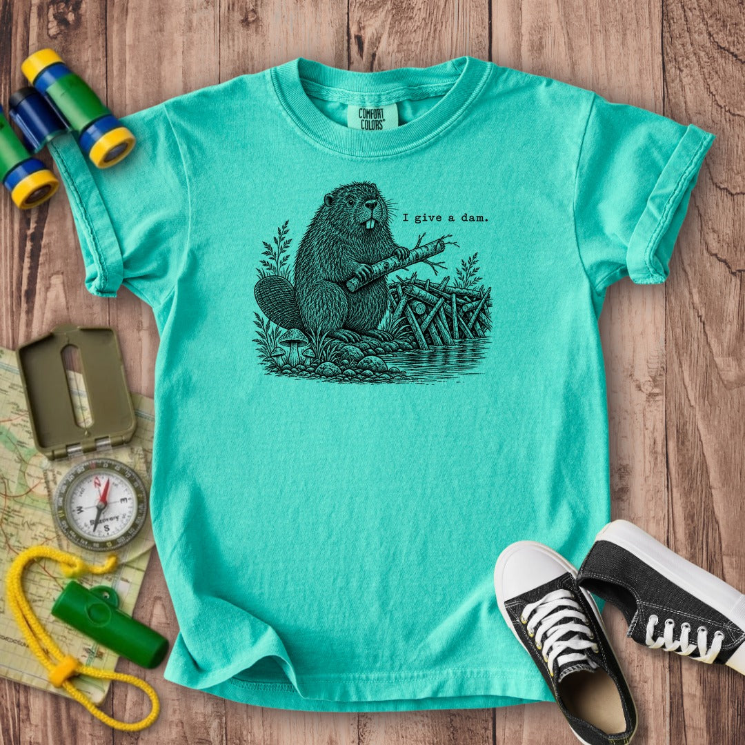 Beaver I Give a Dam Kids Cotton T-Shirt