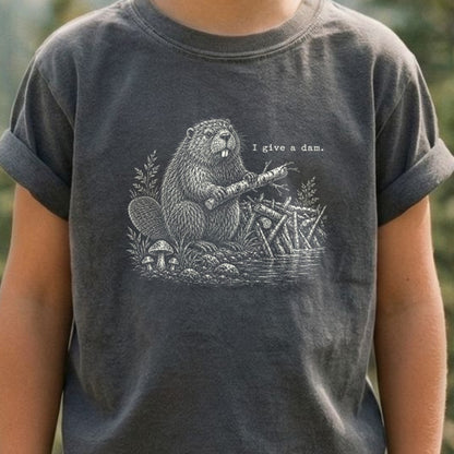 Beaver I Give a Dam Kids Cotton T-Shirt