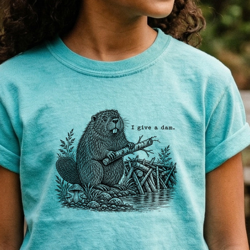 Beaver I Give a Dam Kids Cotton T-Shirt