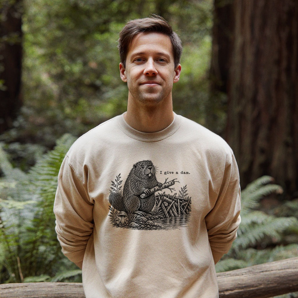 Beaver I Give a Dam Crewneck Sweatshirt
