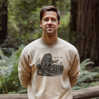 Beaver I Give a Dam Crewneck Sweatshirt