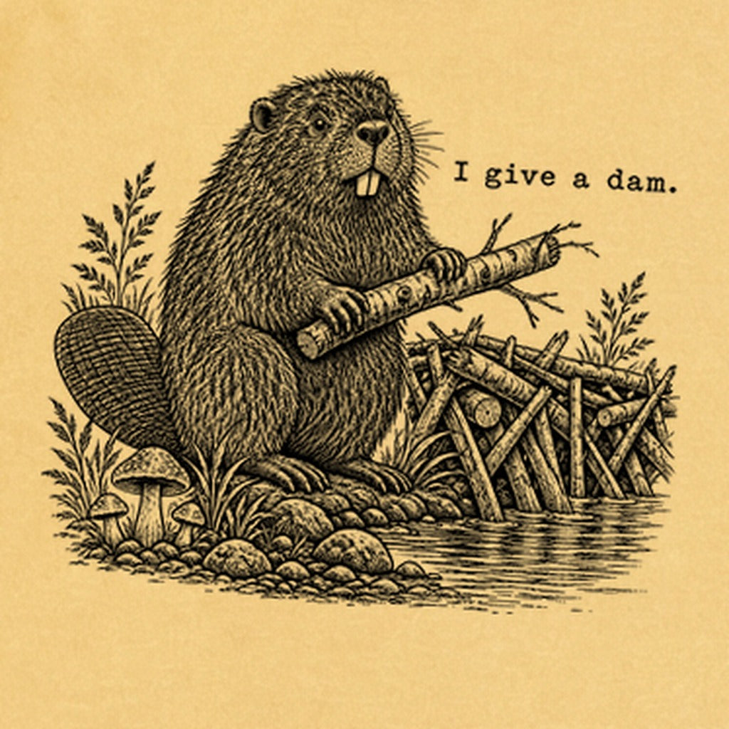 Beaver I Give a Dam Premium Long Sleeve