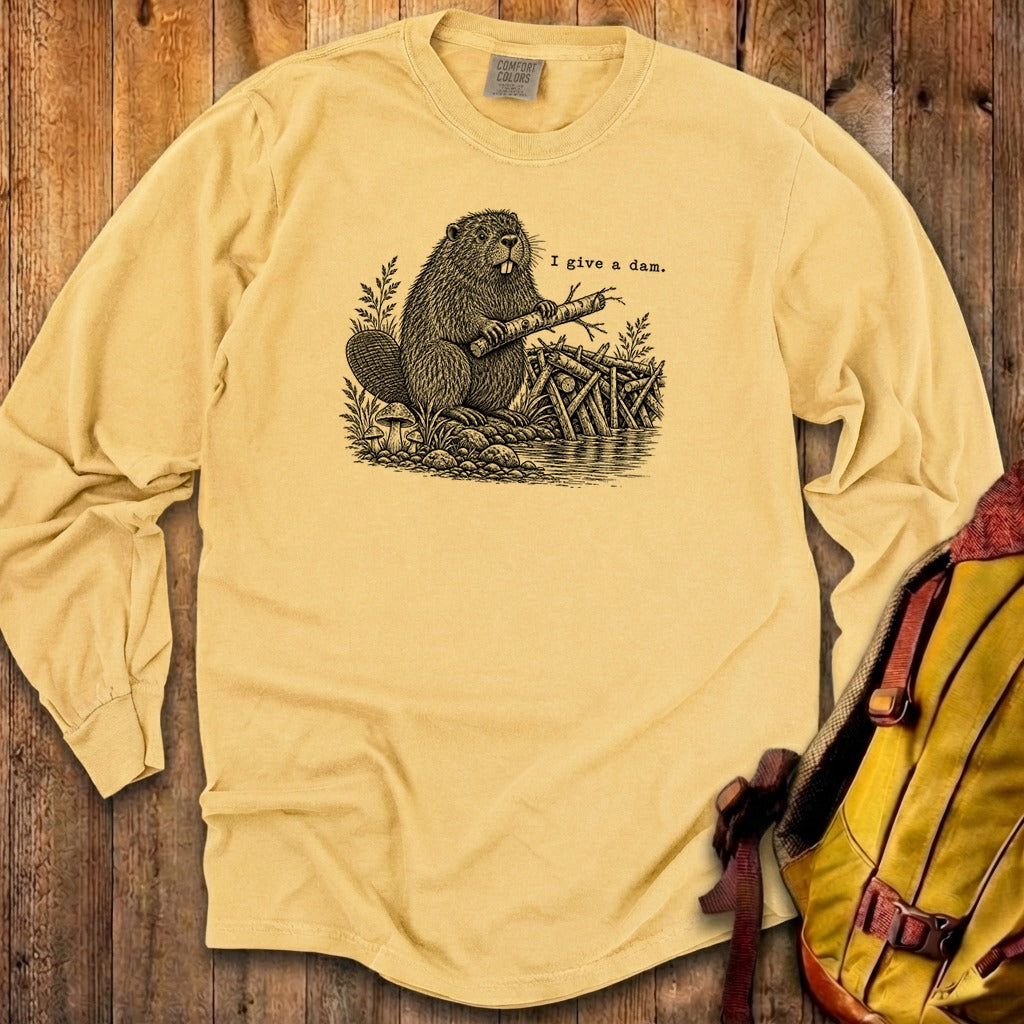 Beaver I Give a Dam Premium Long Sleeve