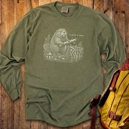 Beaver I Give a Dam Premium Long Sleeve