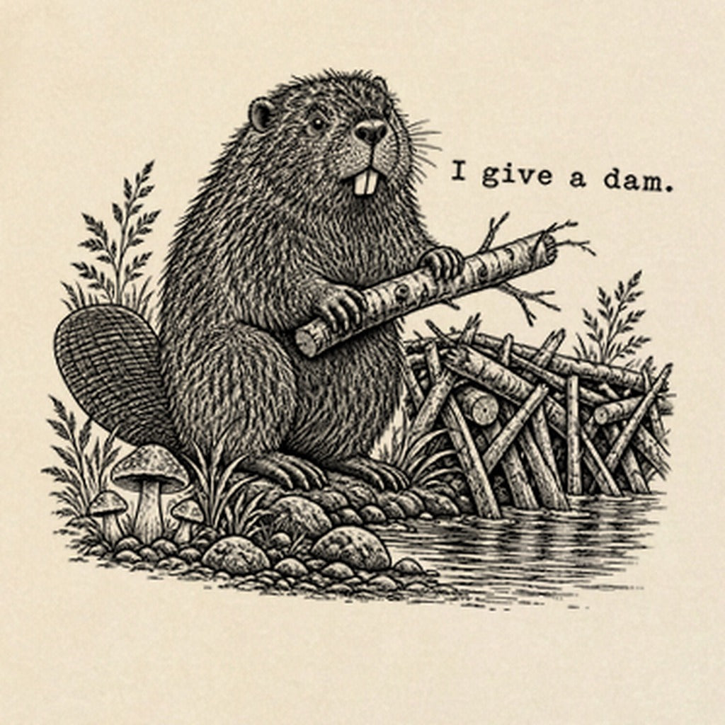Beaver I Give a Dam Premium Long Sleeve
