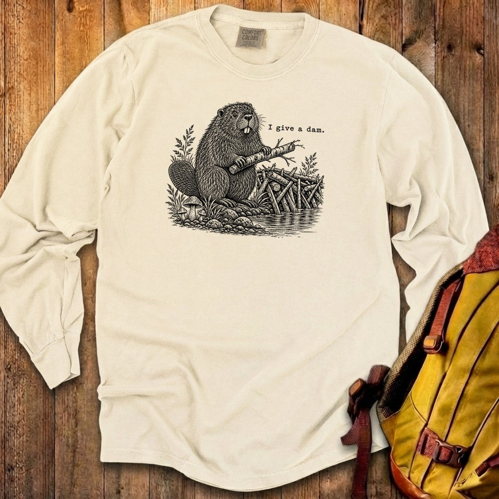 Beaver I Give a Dam Premium Long Sleeve