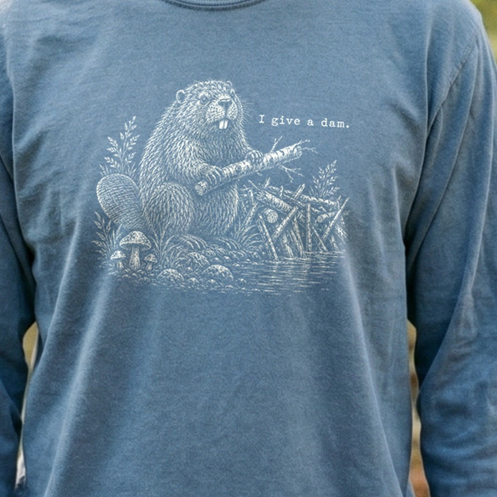 Beaver I Give a Dam Premium Long Sleeve