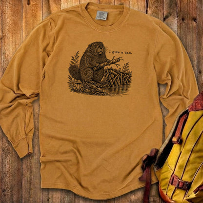 Beaver I Give a Dam Premium Long Sleeve