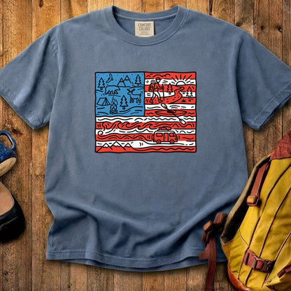 4th of July Outdoors Cotton T-Shirt