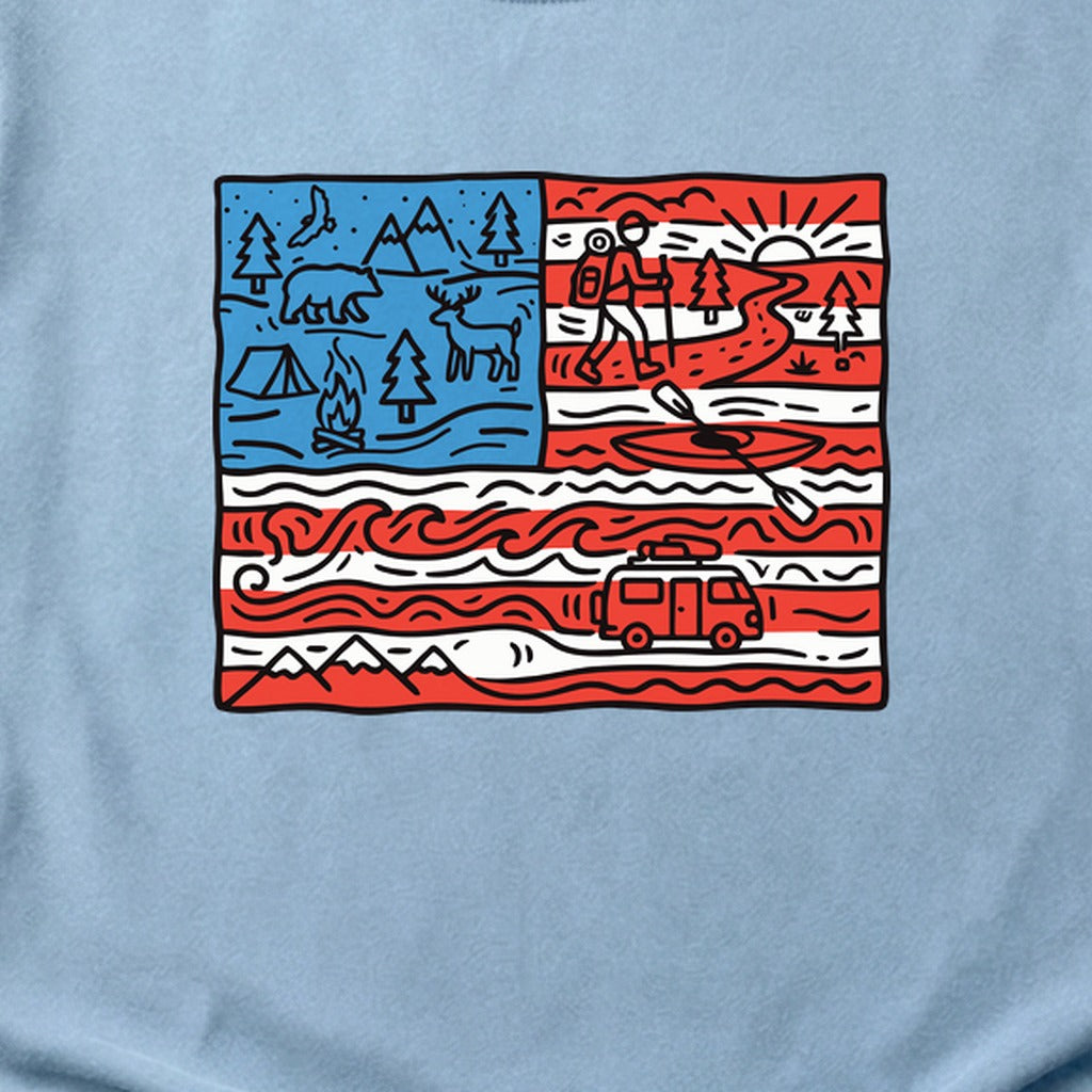 4th of July Outdoors Cotton T-Shirt