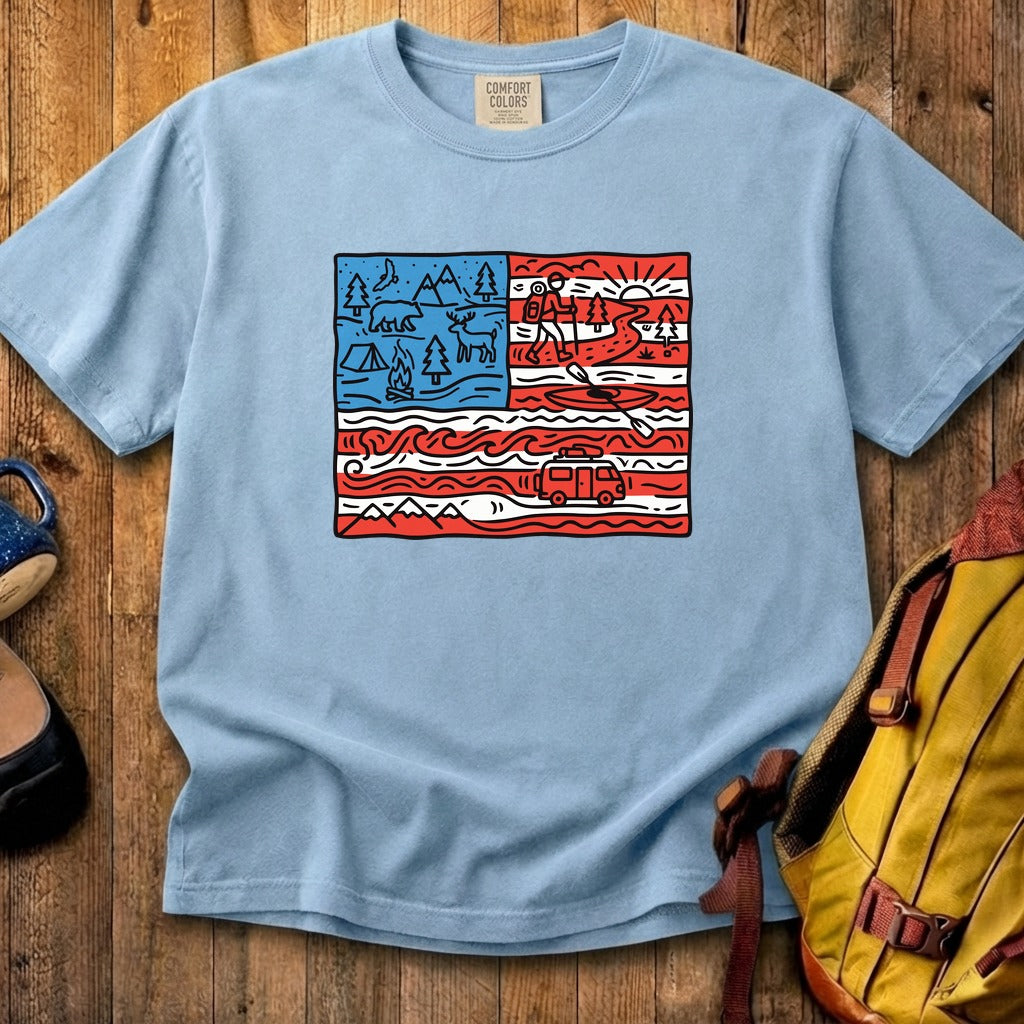 4th of July Outdoors Cotton T-Shirt