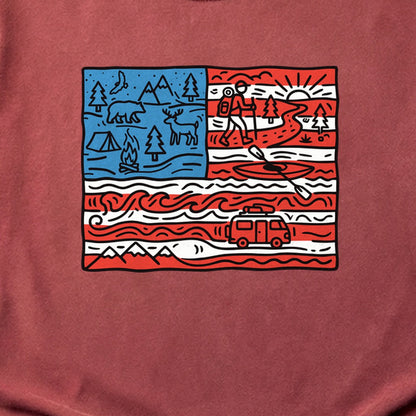 4th of July Outdoors Cotton T-Shirt
