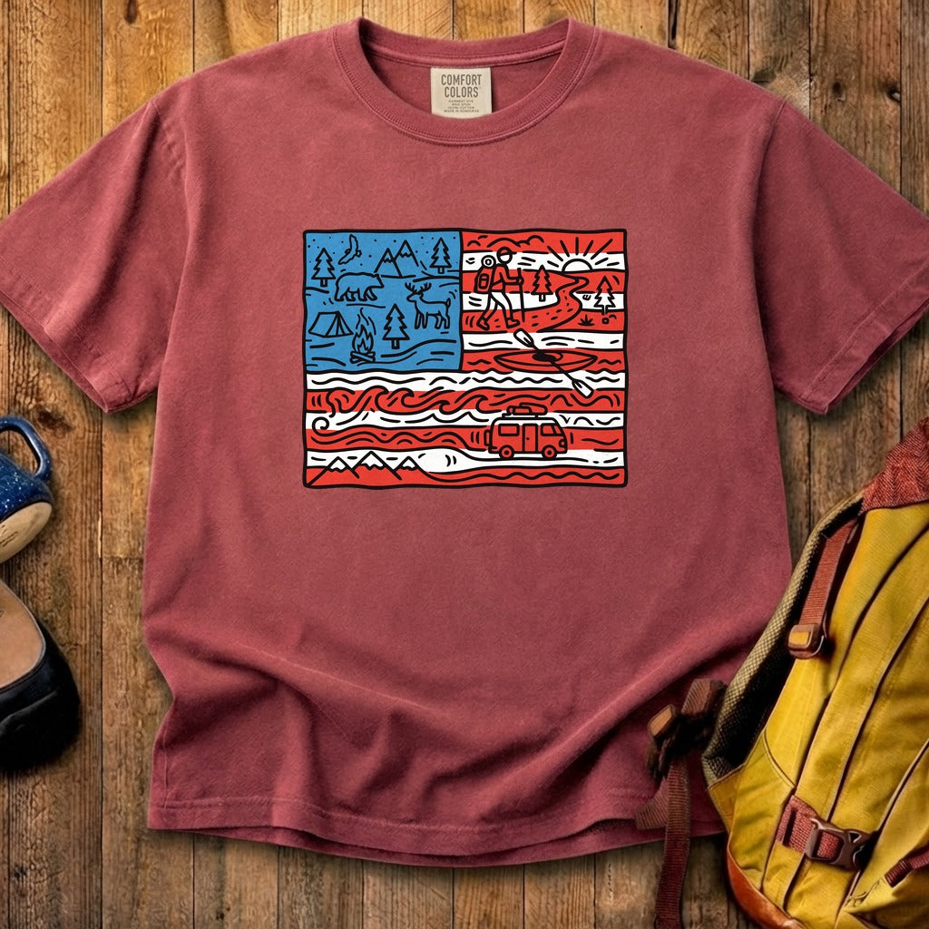 4th of July Outdoors Cotton T-Shirt
