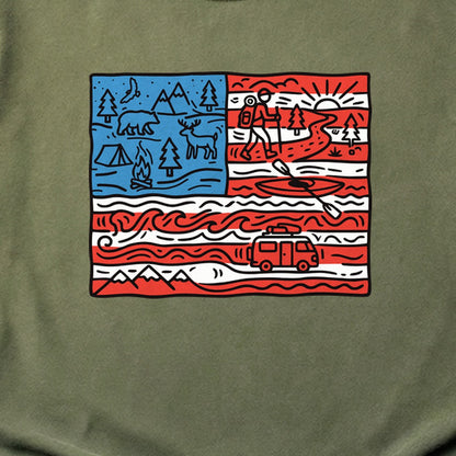 4th of July Outdoors Cotton T-Shirt