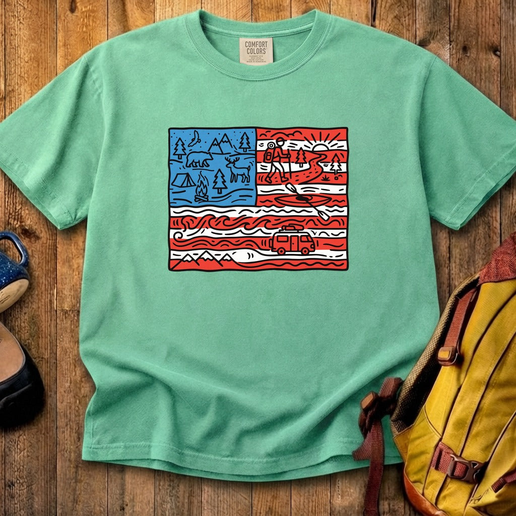 4th of July Outdoors Cotton T-Shirt
