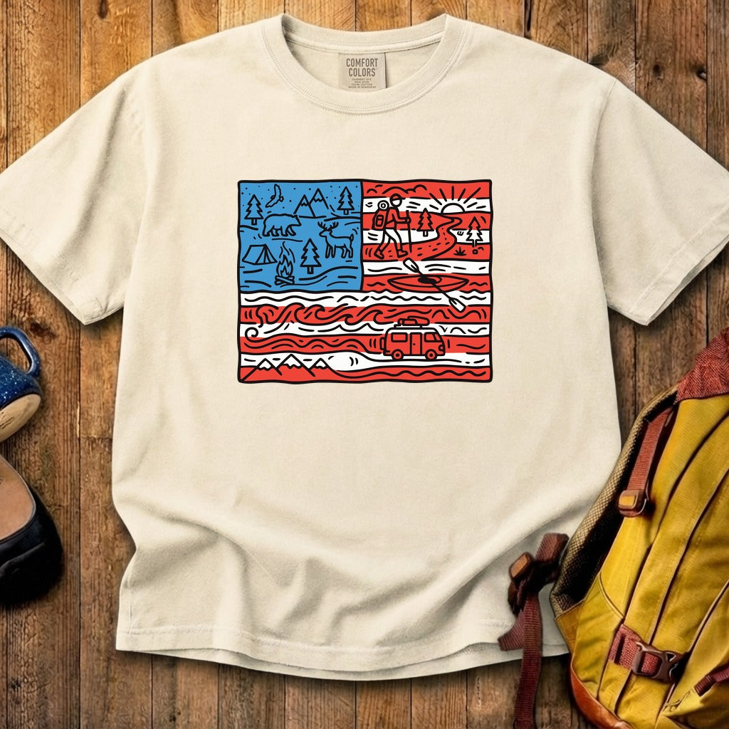 4th of July Outdoors Cotton T-Shirt