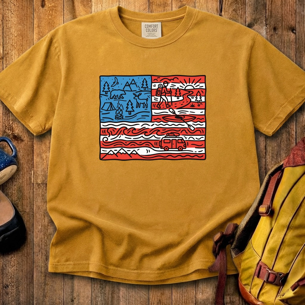 4th of July Outdoors Cotton T-Shirt